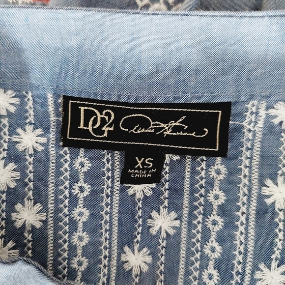 NEW Diane Gilman DG2 Embroidered Chambray Tunic Indigo P271 - Picture 6 of 8